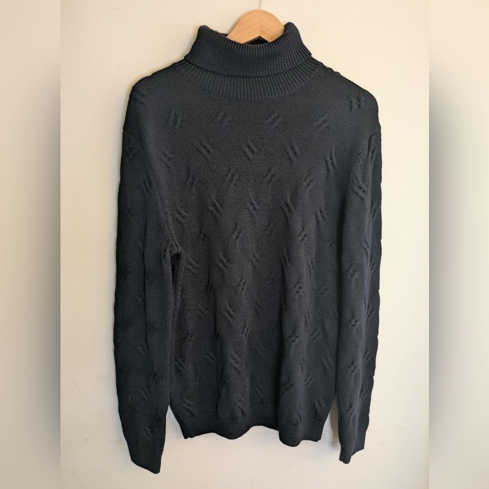 Reiss Men's Navy Knit Wool Pullover Sweater Size L